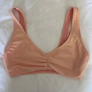 Forever 21 Ruched Bikini Top- Salmon- Size S